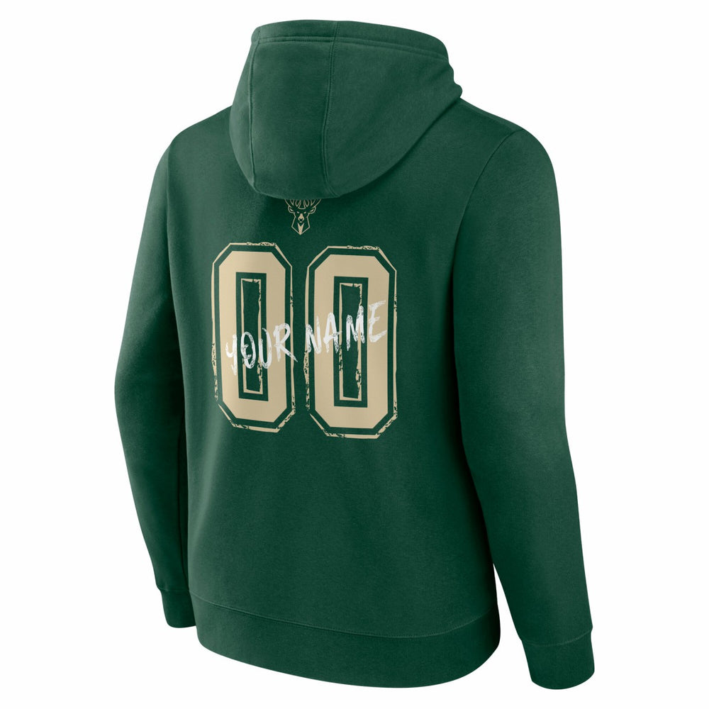 NBA - Milwaukee Bucks Hustle Custom Pullover Hoodie - Hunter Green