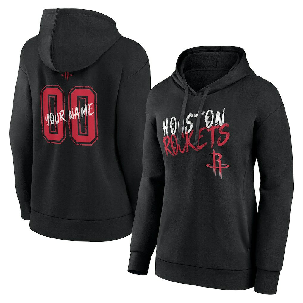 NBA - Houston Rockets Women's Hustle Custom Pullover Hoodie - Black