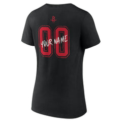 NBA - Houston Rockets Women's Hustle Custom V-Neck T-Shirt - Black