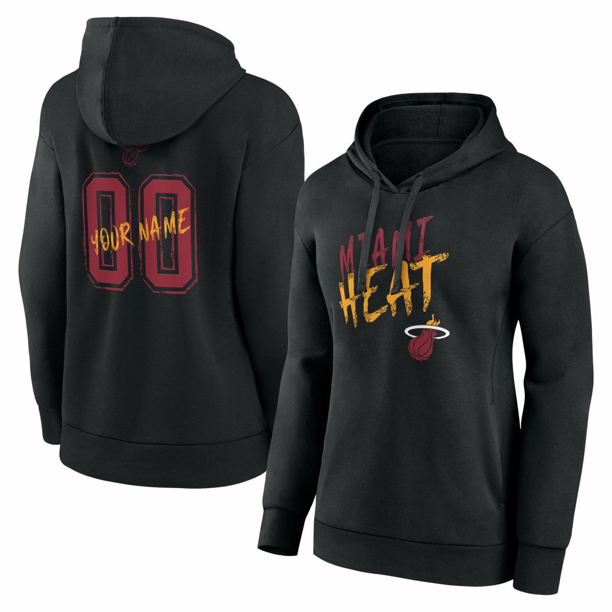 NBA - Miami Heat Women's Hustle Custom Pullover Hoodie - Black