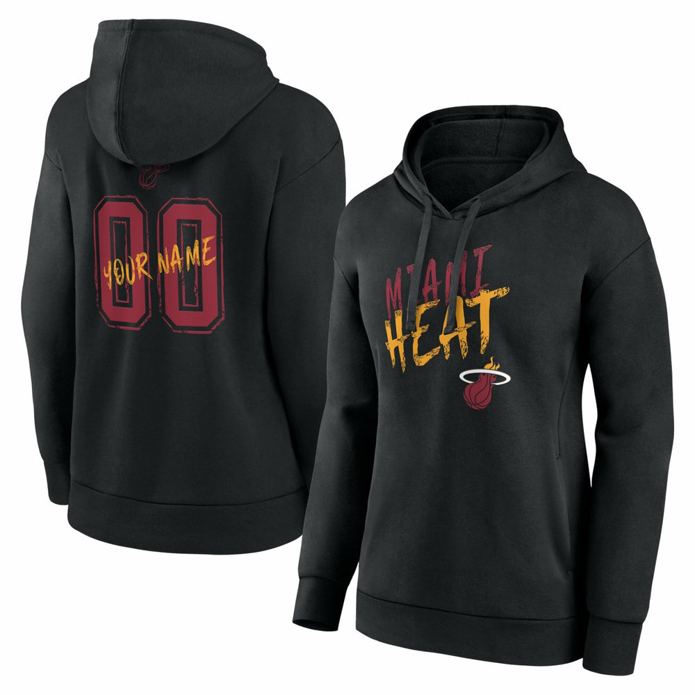 NBA - Miami Heat Women's Hustle Custom Pullover Hoodie - Black