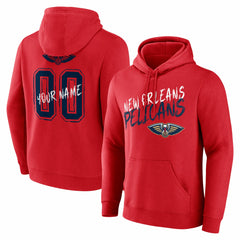 NBA - New Orleans Pelicans Hustle Custom Pullover Hoodie - Red
