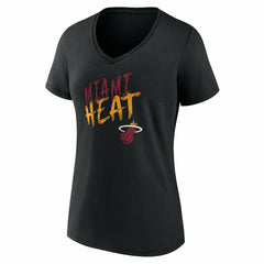 NBA - Miami Heat Women's Hustle Custom V-Neck T-Shirt - Black