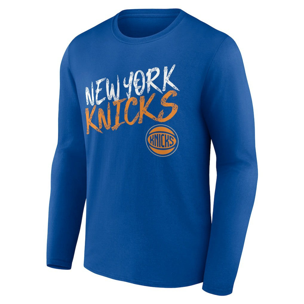 NBA - New York Knicks Hustle Custom Long Sleeve T-Shirt - Blue