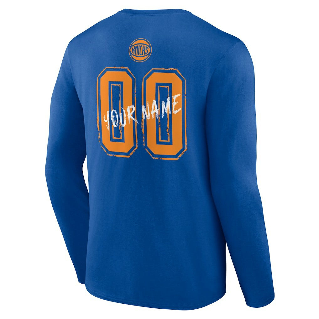NBA - New York Knicks Hustle Custom Long Sleeve T-Shirt - Blue