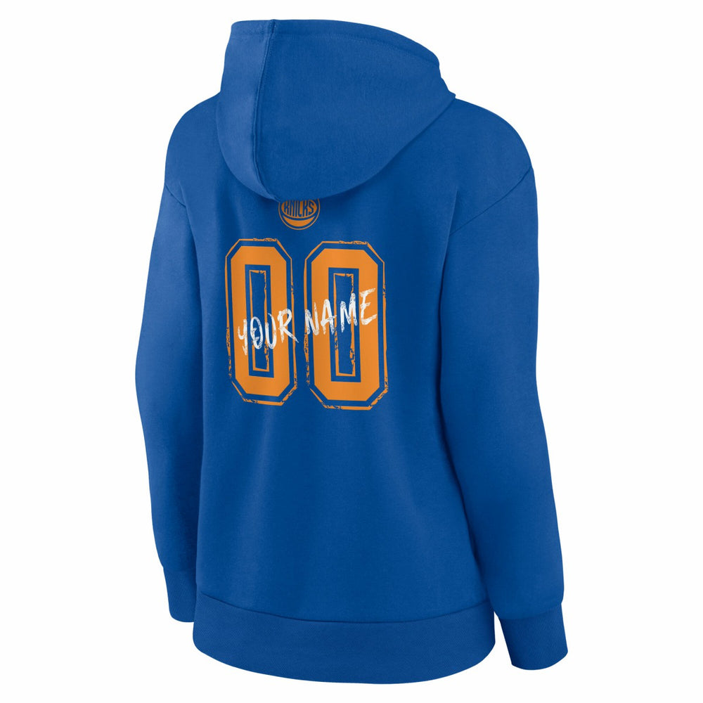 NBA - New York Knicks Women's Hustle Custom Pullover Hoodie - Blue