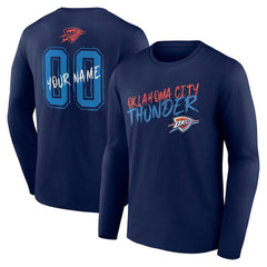 NBA - Oklahoma City Thunder Hustle Custom Long Sleeve T-Shirt - Navy