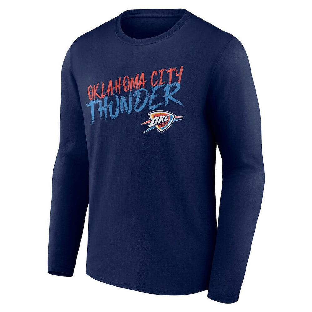 NBA - Oklahoma City Thunder Hustle Custom Long Sleeve T-Shirt - Navy