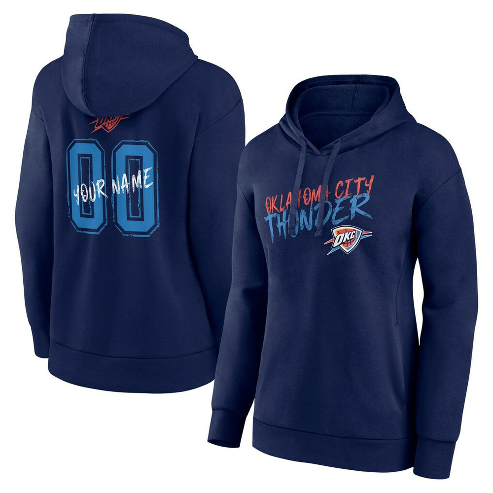 NBA - Oklahoma City Thunder Women's Hustle Custom Pullover Hoodie - Navy