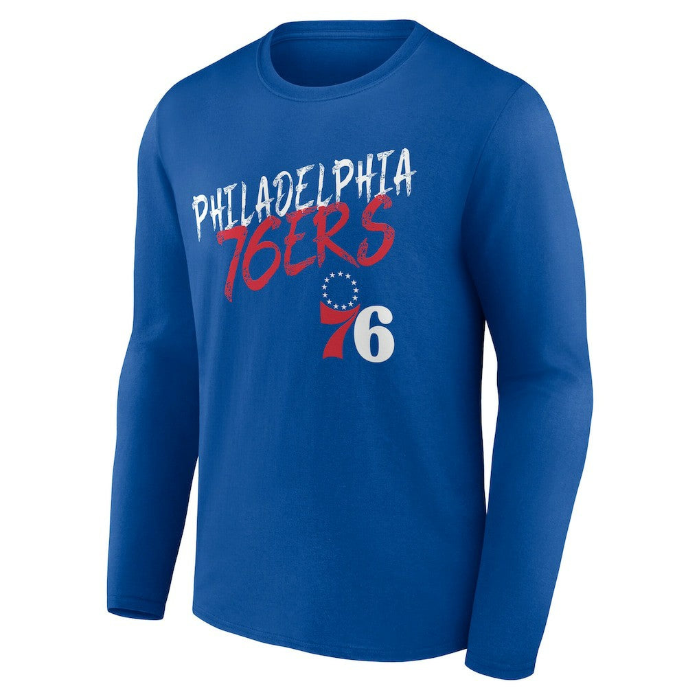 NBA - Philadelphia 76ers Hustle Custom Long Sleeve T-Shirt - Royal