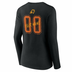 NBA - Phoenix Suns Women's Hustle Custom Long Sleeve V-Neck T-Shirt - Black