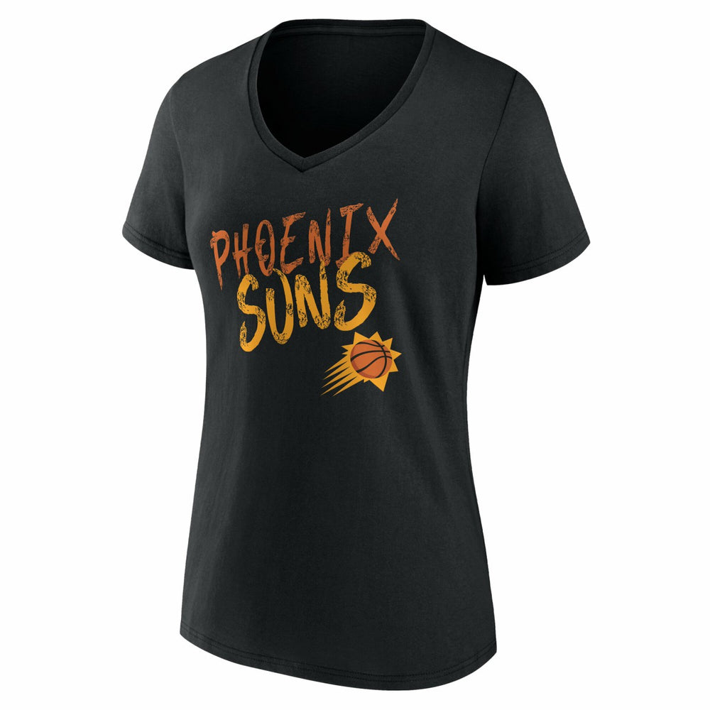 NBA - Phoenix Suns Women's Hustle Custom V-Neck T-Shirt - Black