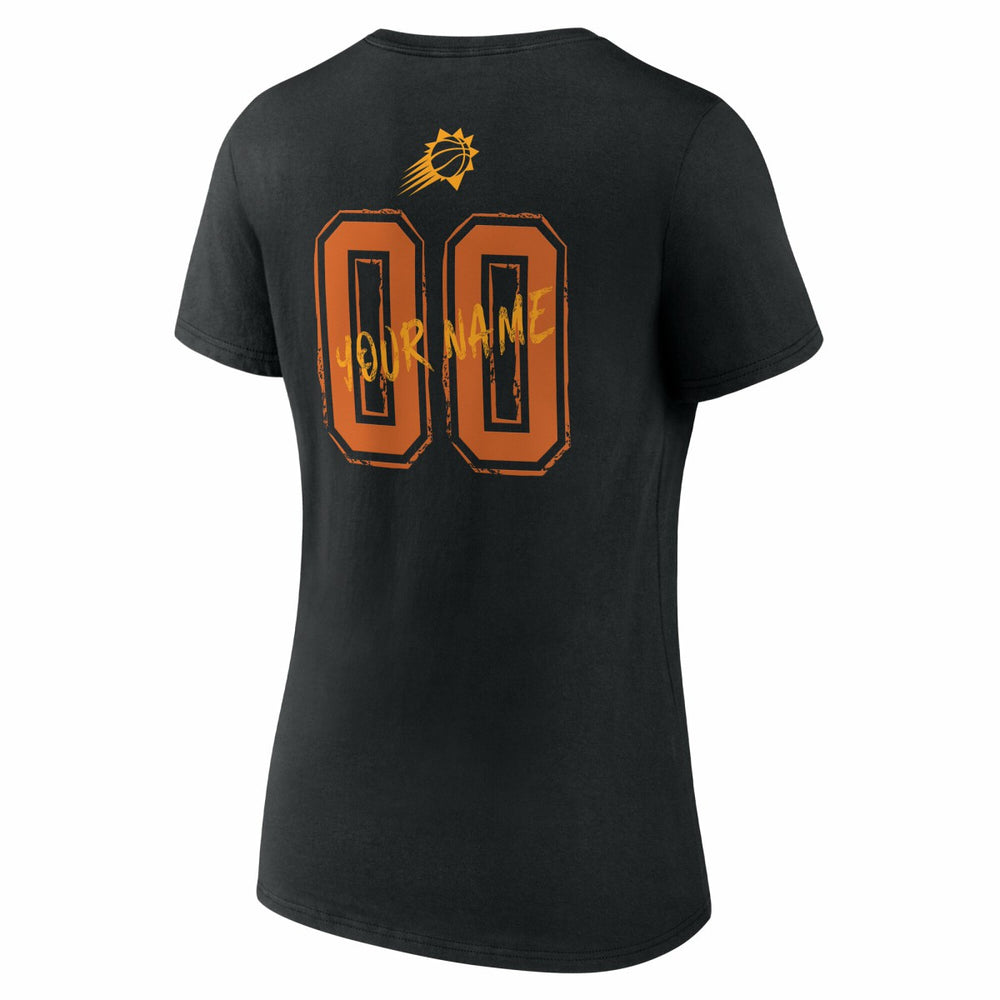 NBA - Phoenix Suns Women's Hustle Custom V-Neck T-Shirt - Black