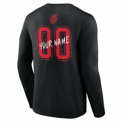 NBA - Portland Trail Blazers Hustle Custom Long Sleeve T-Shirt - Black
