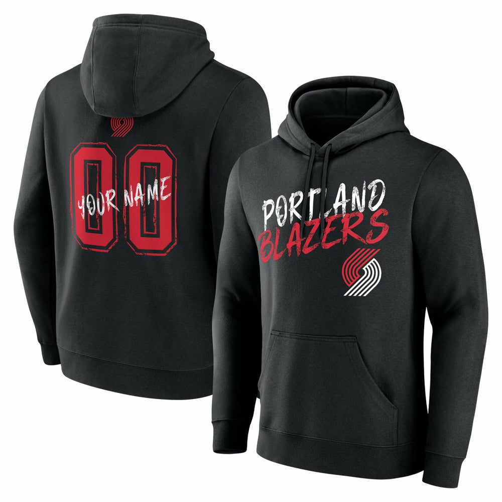 NBA - Portland Trail Blazers Hustle Custom Pullover Hoodie - Black
