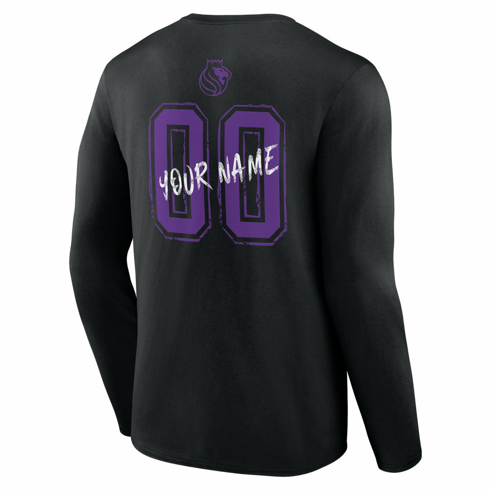 NBA - Sacramento Kings Hustle Custom Long Sleeve T-Shirt - Black