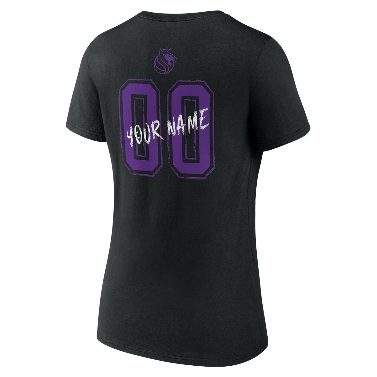 NBA - Sacramento Kings Women's Hustle Custom V-Neck T-Shirt - Black