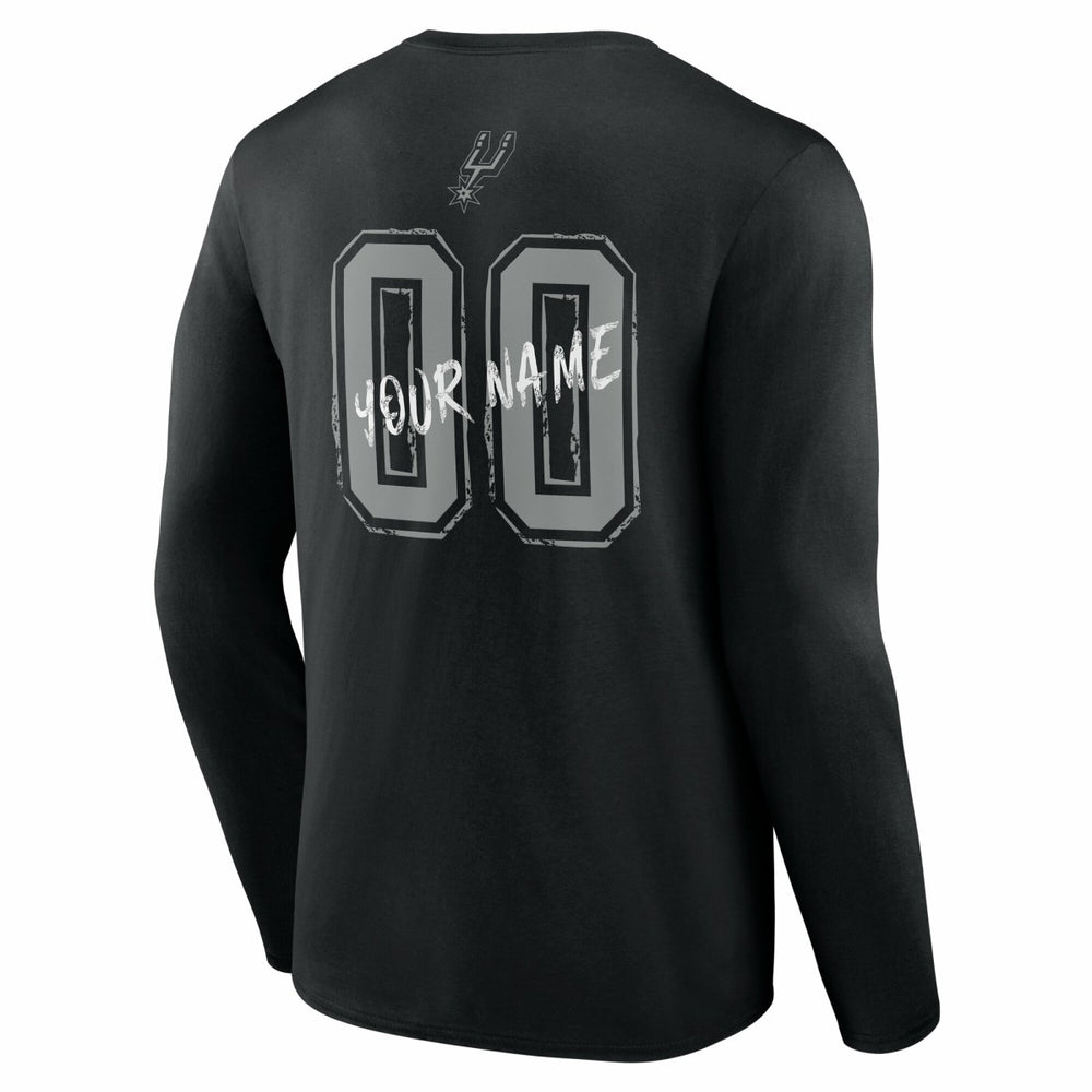 NBA - San Antonio Spurs Hustle Custom Long Sleeve T-Shirt - Black