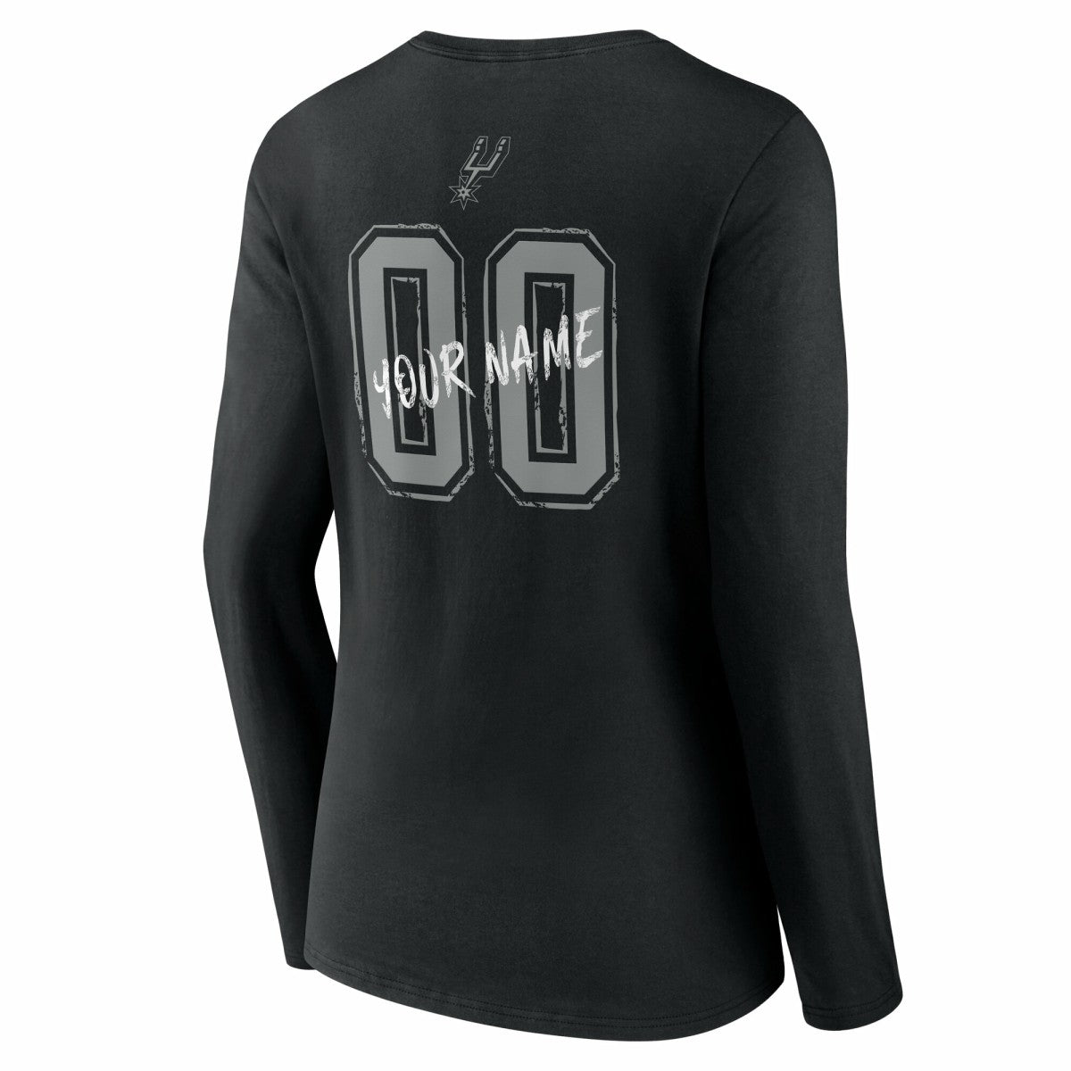NBA - San Antonio Spurs Women's Hustle Custom Long Sleeve V-Neck T-Shirt - Black