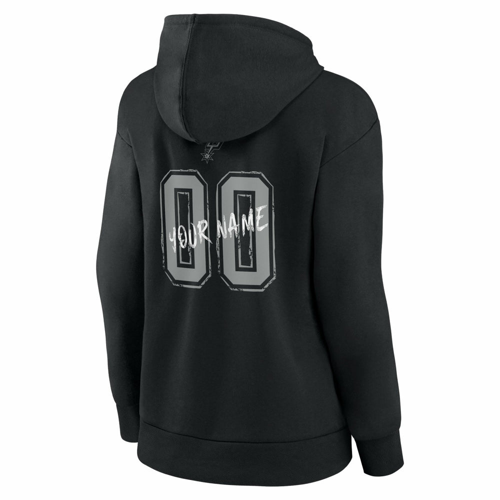 NBA - San Antonio Spurs Women's Hustle Custom Pullover Hoodie - Black