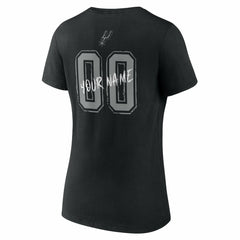 NBA - San Antonio Spurs Women's Hustle Custom V-Neck T-Shirt - Black