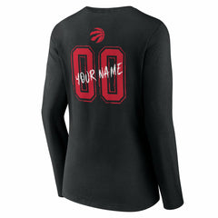 NBA - Toronto Raptors Women's Hustle Custom Long Sleeve V-Neck T-Shirt - Black