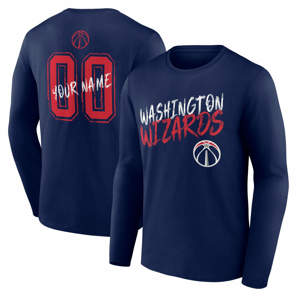 NBA - Washington Wizards Hustle Custom Long Sleeve T-Shirt - Navy
