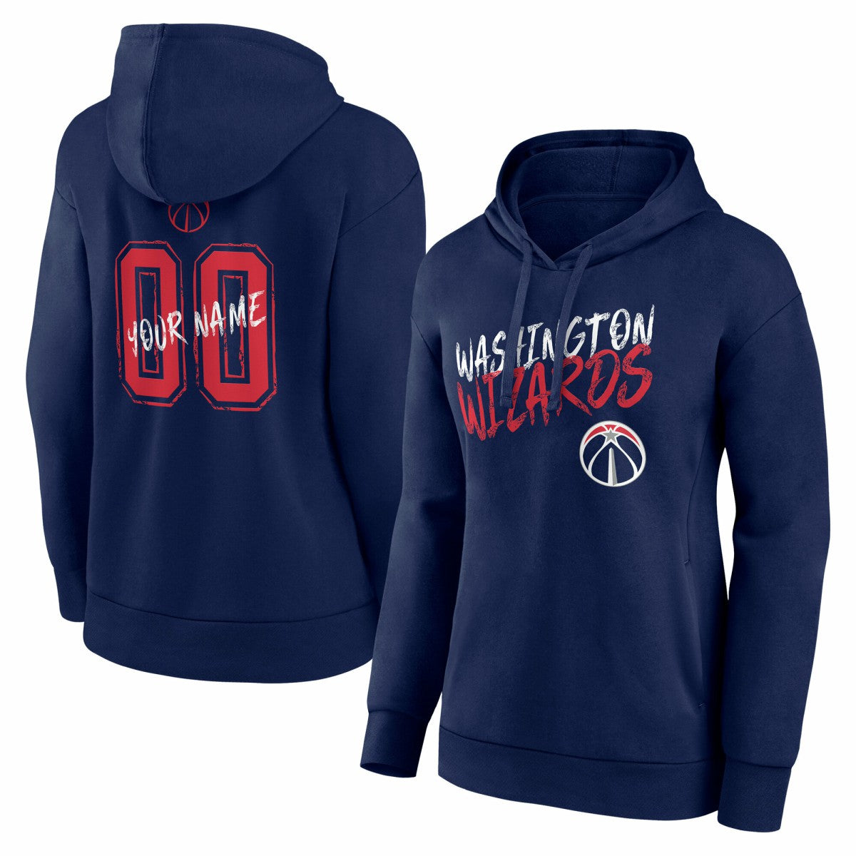 NBA - Washington Wizards Women's Hustle Custom Pullover Hoodie - Navy