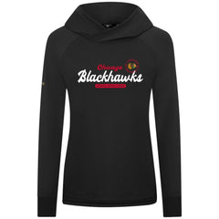 Chicago Blackhawks Levelwear Women's Slender Monument Raglan Pullover Hoodie Black