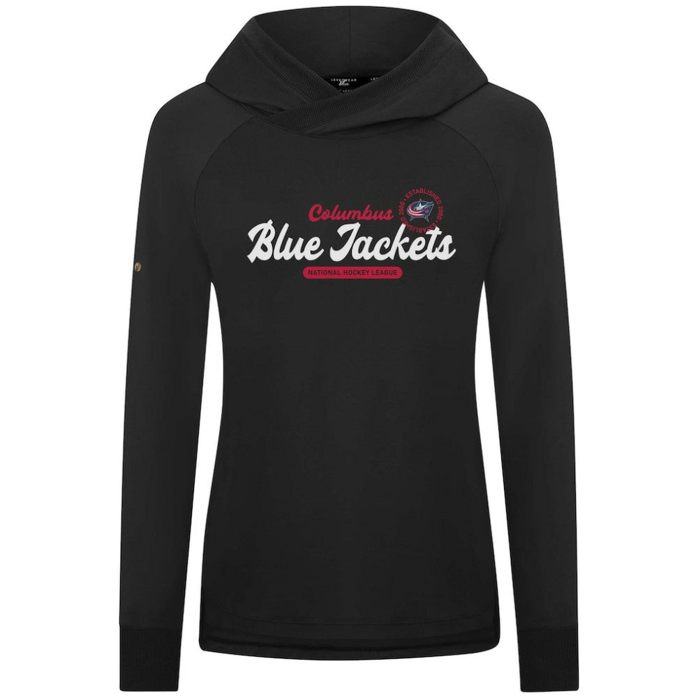 Columbus Blue Jackets - Levelwear Women's Slender Monument Raglan Pullover Hoodie Black
