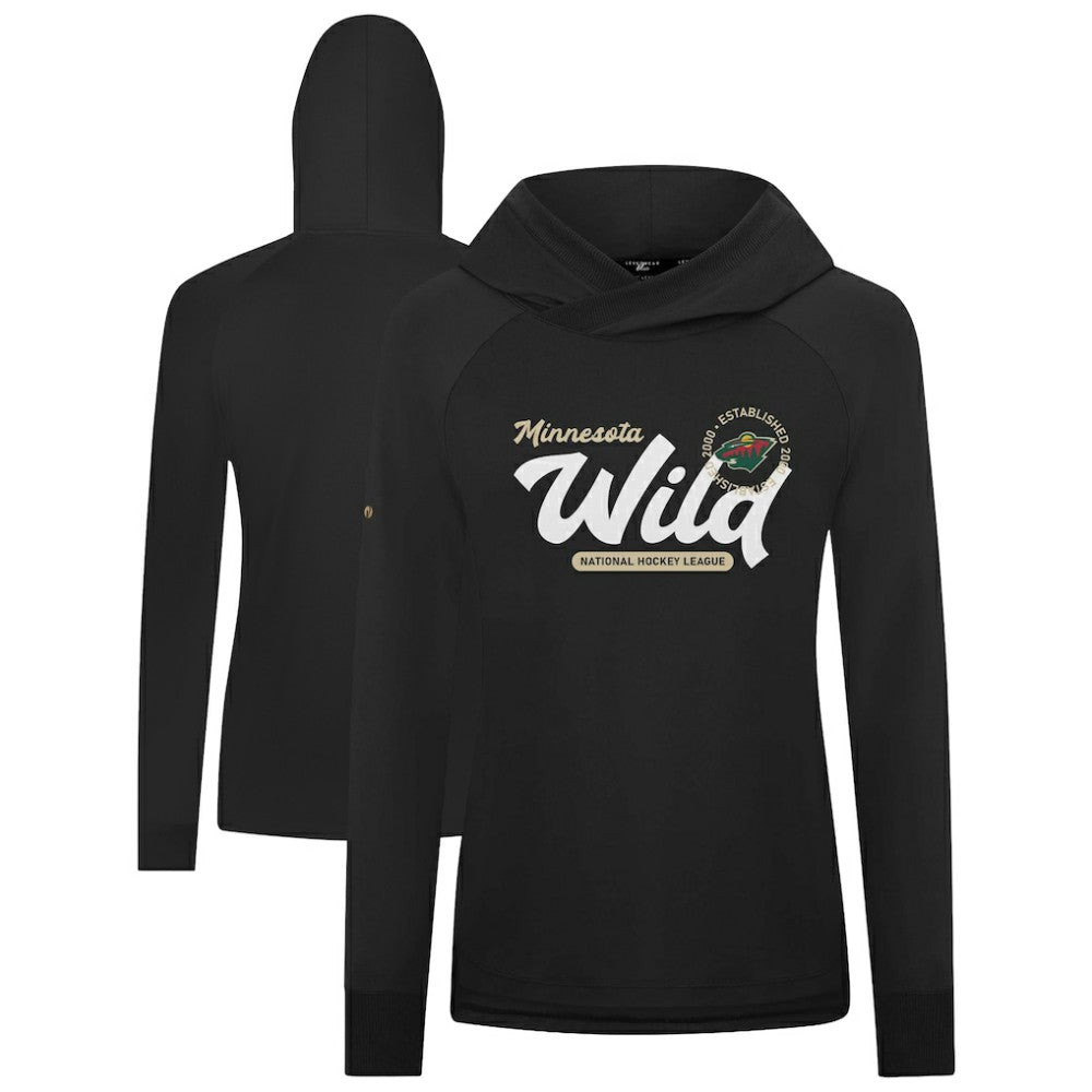 Minnesota Wild - Levelwear Women's Slender Monument Raglan Pullover Hoodie Black