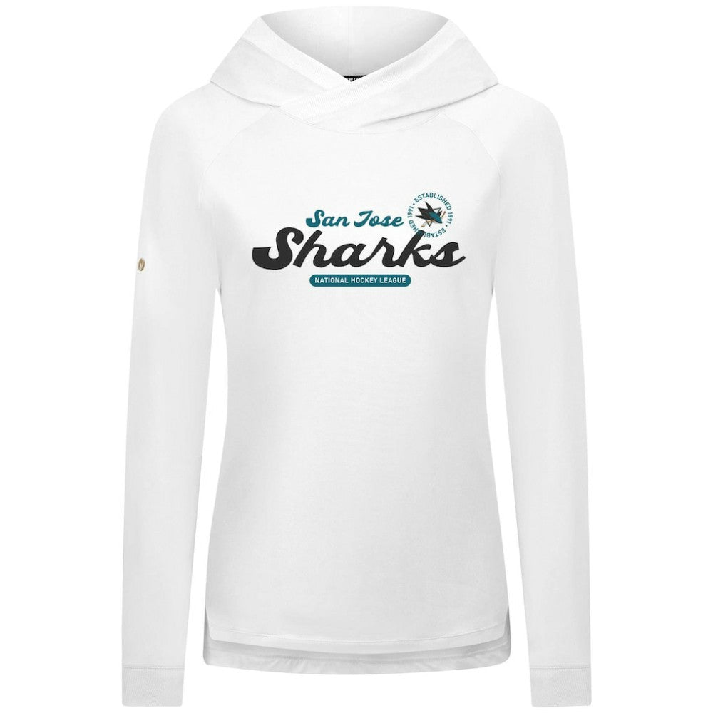 San Jose Sharks - Levelwear Women's Slender Monument Raglan Pullover Hoodie White