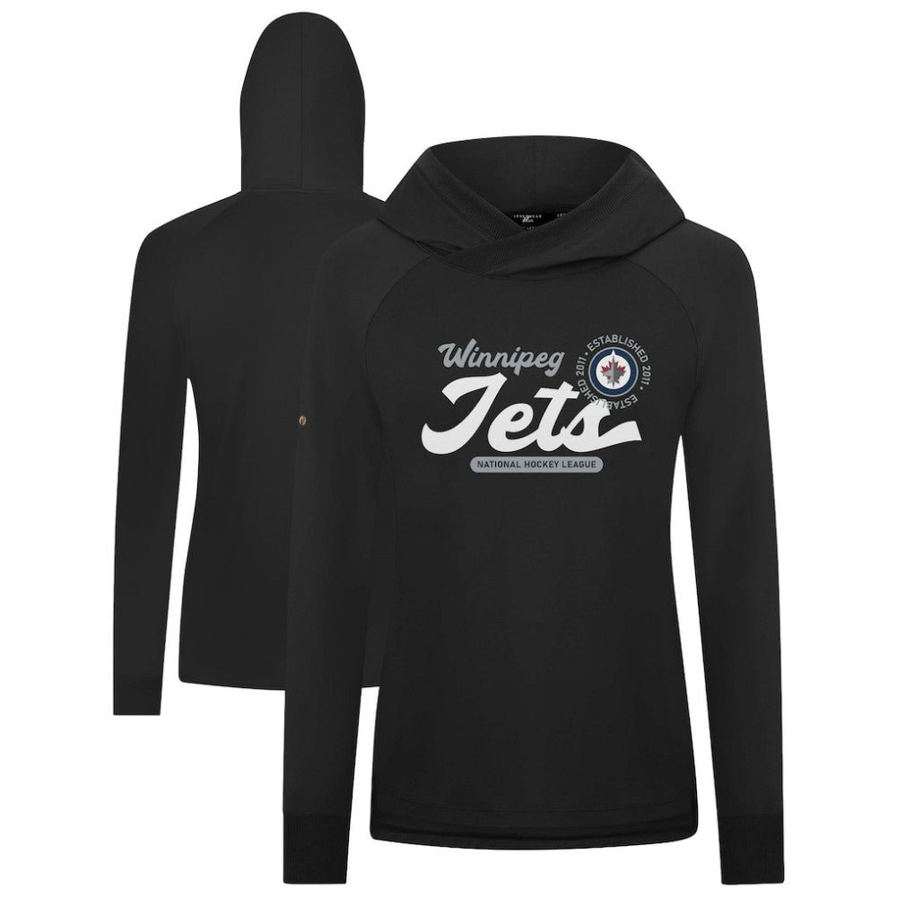 Winnipeg Jets - Levelwear Women's Slender Monument Raglan Pullover Hoodie Black