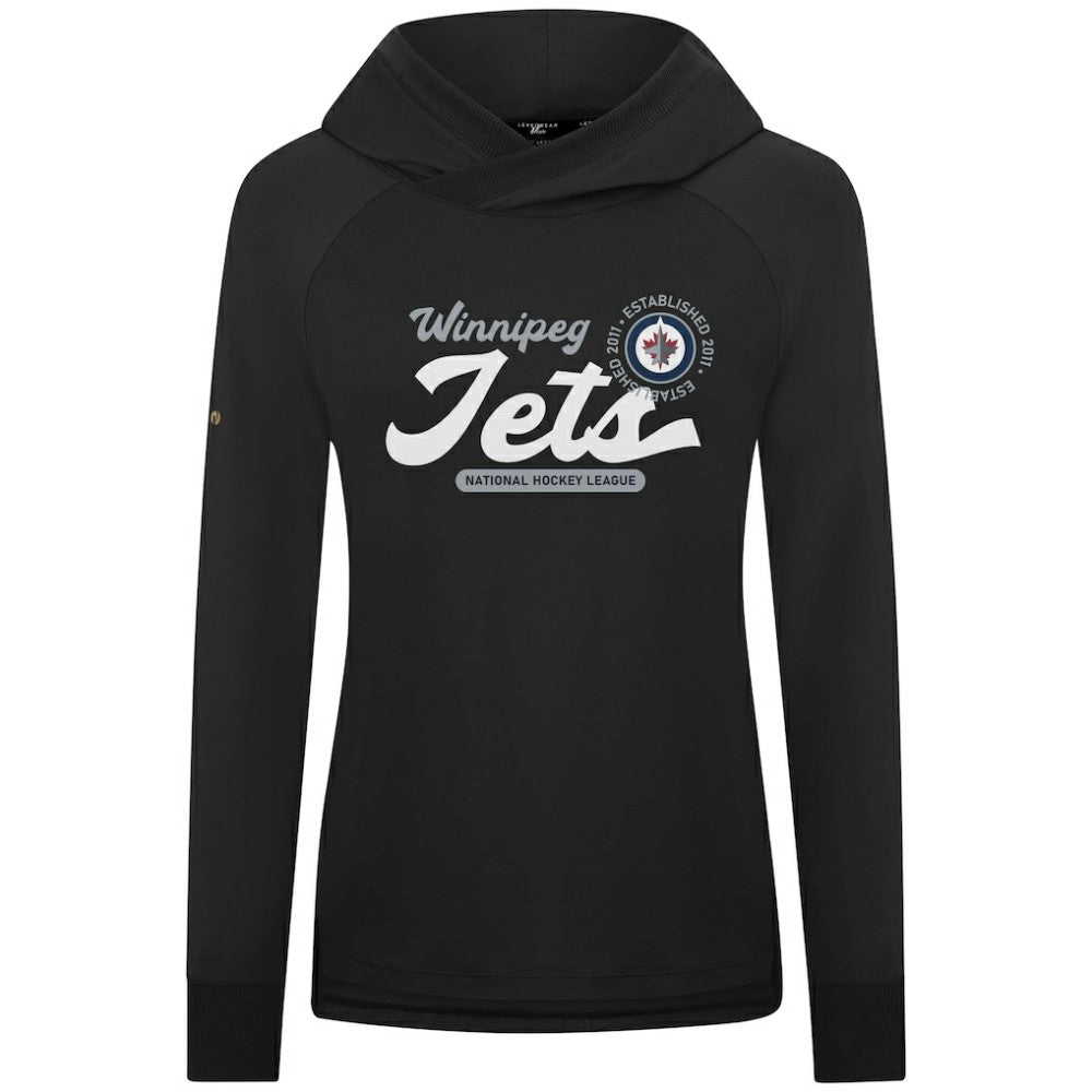 Winnipeg Jets - Levelwear Women's Slender Monument Raglan Pullover Hoodie Black