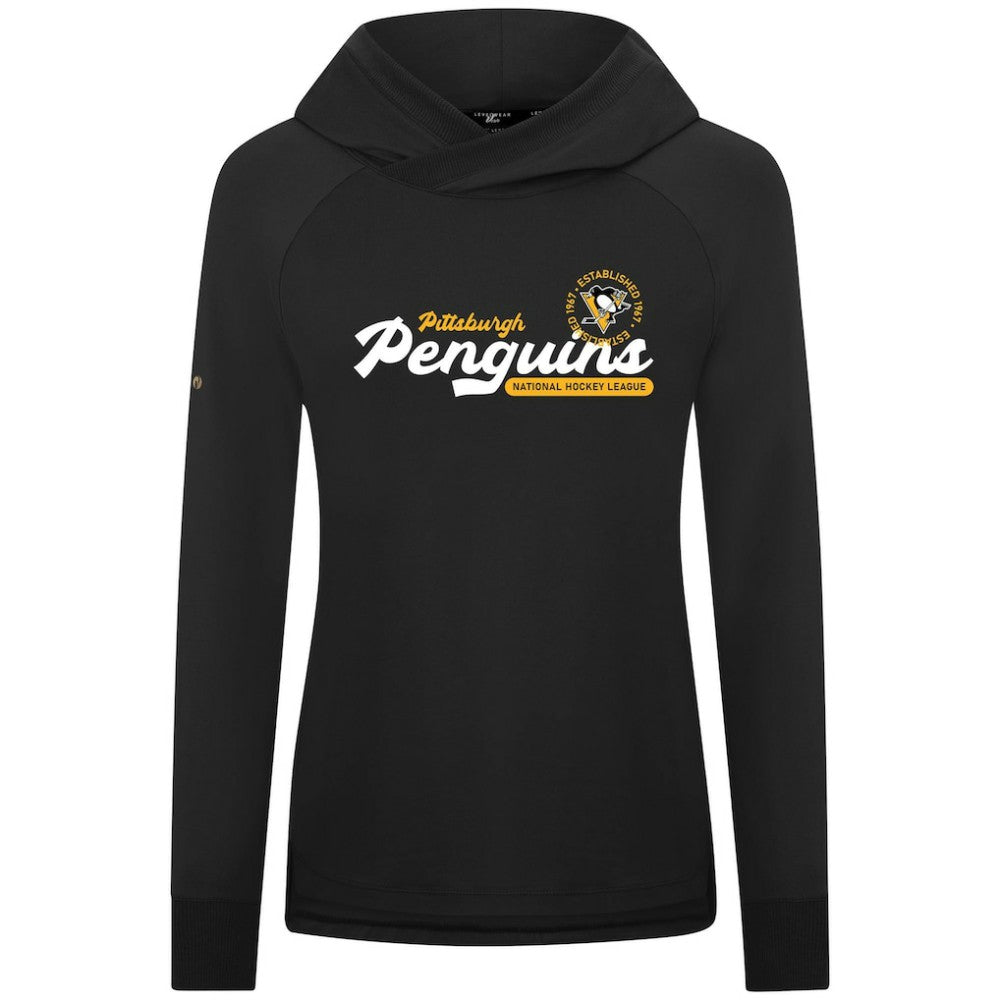 Pittsburgh Penguins Levelwear Women's Slender Monument Raglan Pullover Hoodie Black