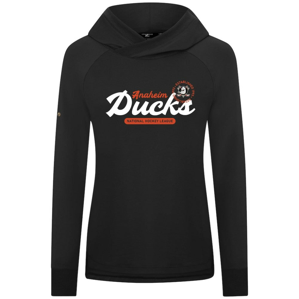 Anaheim Ducks - Levelwear Women's Slender Monument Raglan Pullover Hoodie Black