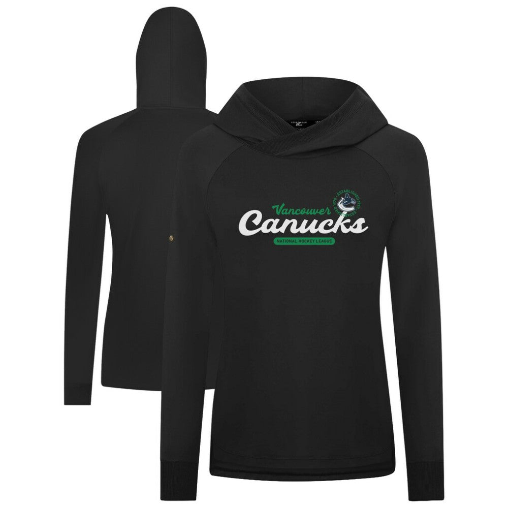 Vancouver Canucks - Levelwear Women's Slender Monument Raglan Pullover Hoodie Black