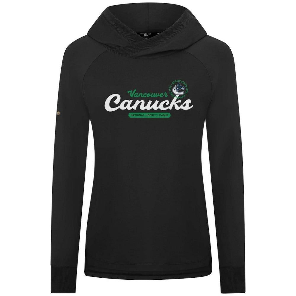 Vancouver Canucks - Levelwear Women's Slender Monument Raglan Pullover Hoodie Black