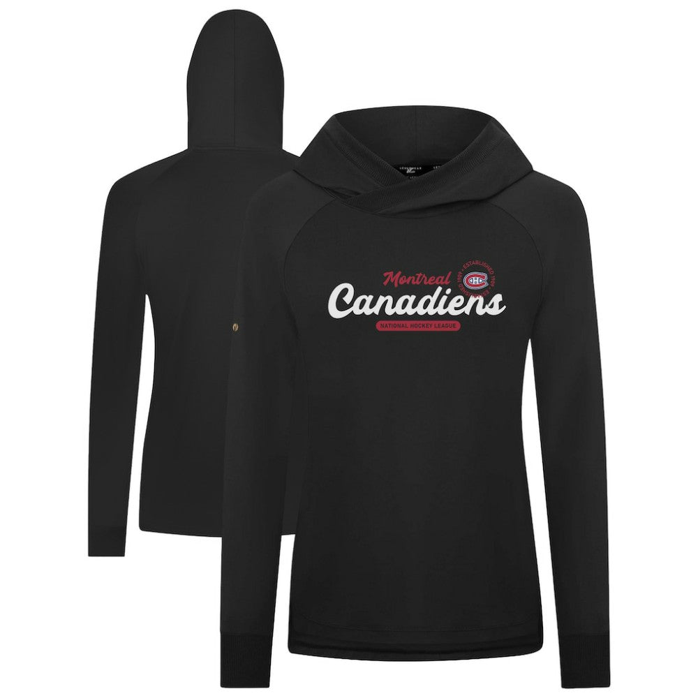 Montreal Canadiens - Levelwear Women's Slender Monument Raglan Pullover Hoodie Black