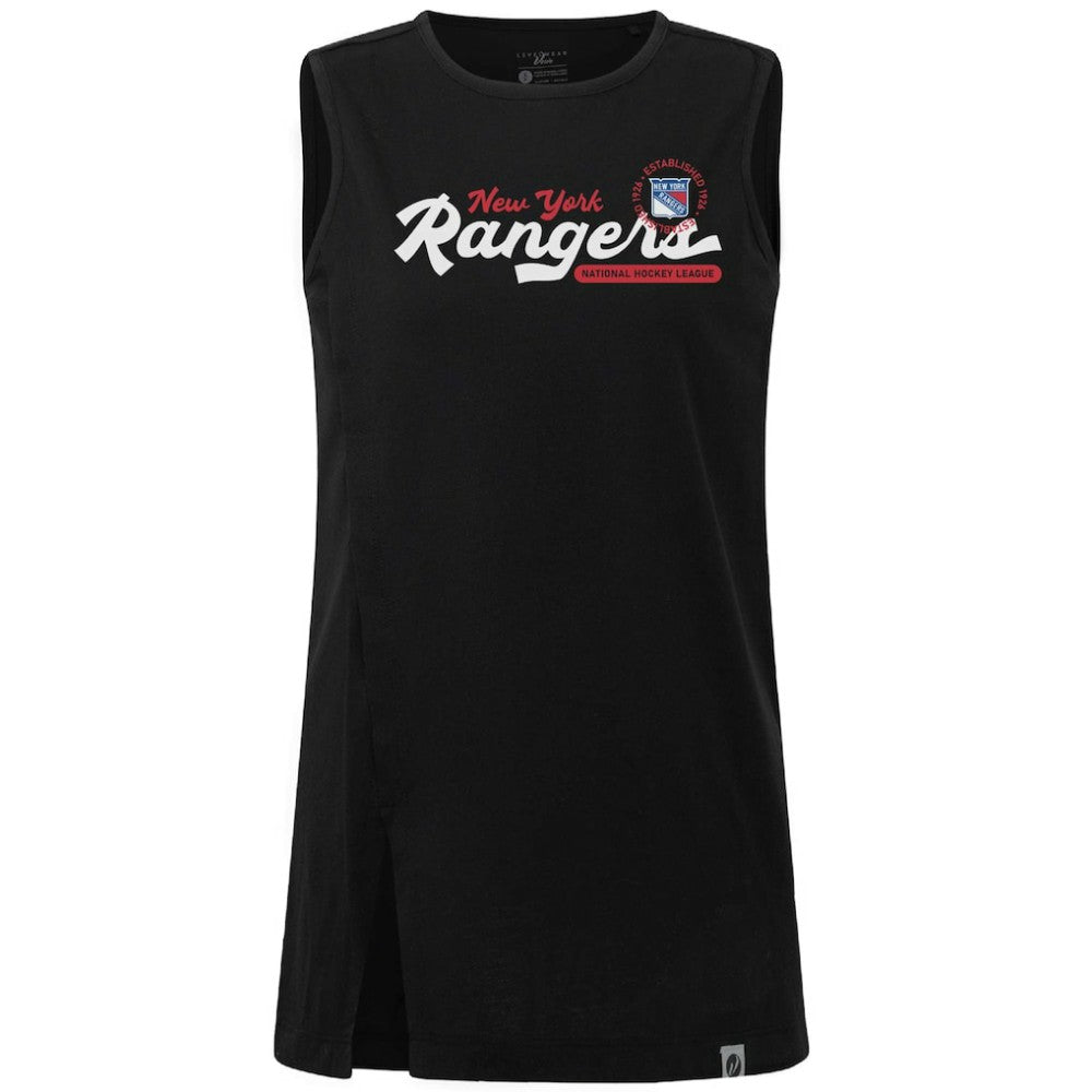 New York Rangers Levelwear Women's Influx Monument Tank Top Black