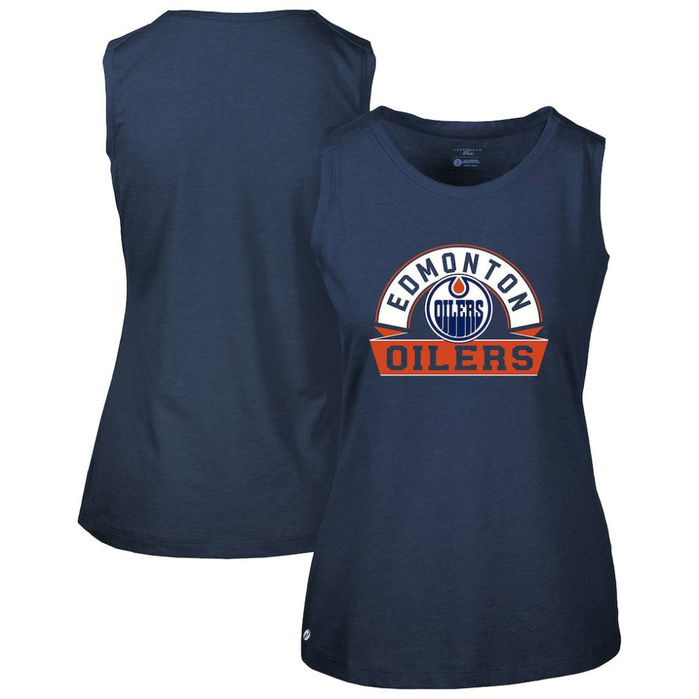 Edmonton Oilers - Levelwear Women's Macy Banner Arch Tank Top Navy