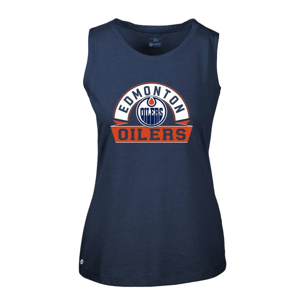 Edmonton Oilers - Levelwear Women's Macy Banner Arch Tank Top Navy