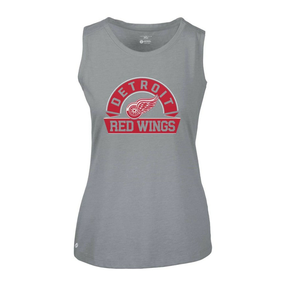 Detroit Red Wings - Levelwear Women's Macy Banner Arch Tank Top Gray