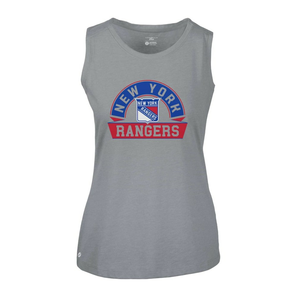 New York Rangers Levelwear Women's Macy Banner Arch Tank Top Gray