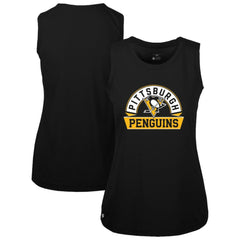 Pittsburgh Penguins Levelwear Women's Macy Banner Arch Tank Top Black