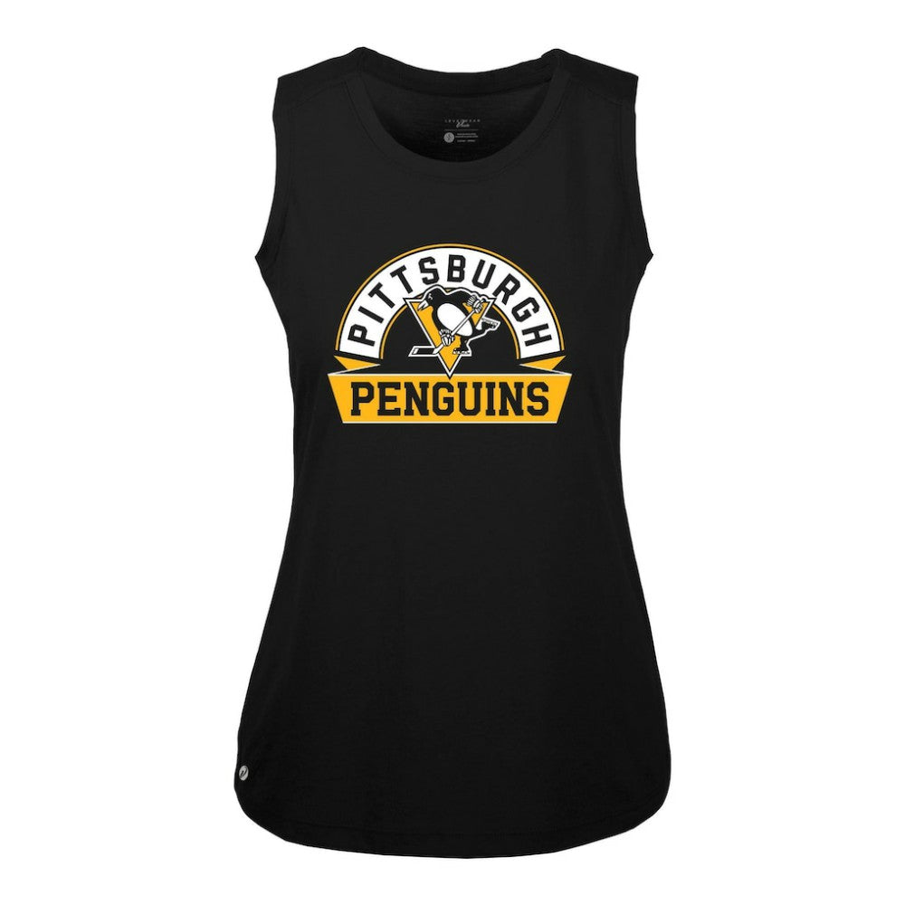 Pittsburgh Penguins Levelwear Women's Macy Banner Arch Tank Top Black