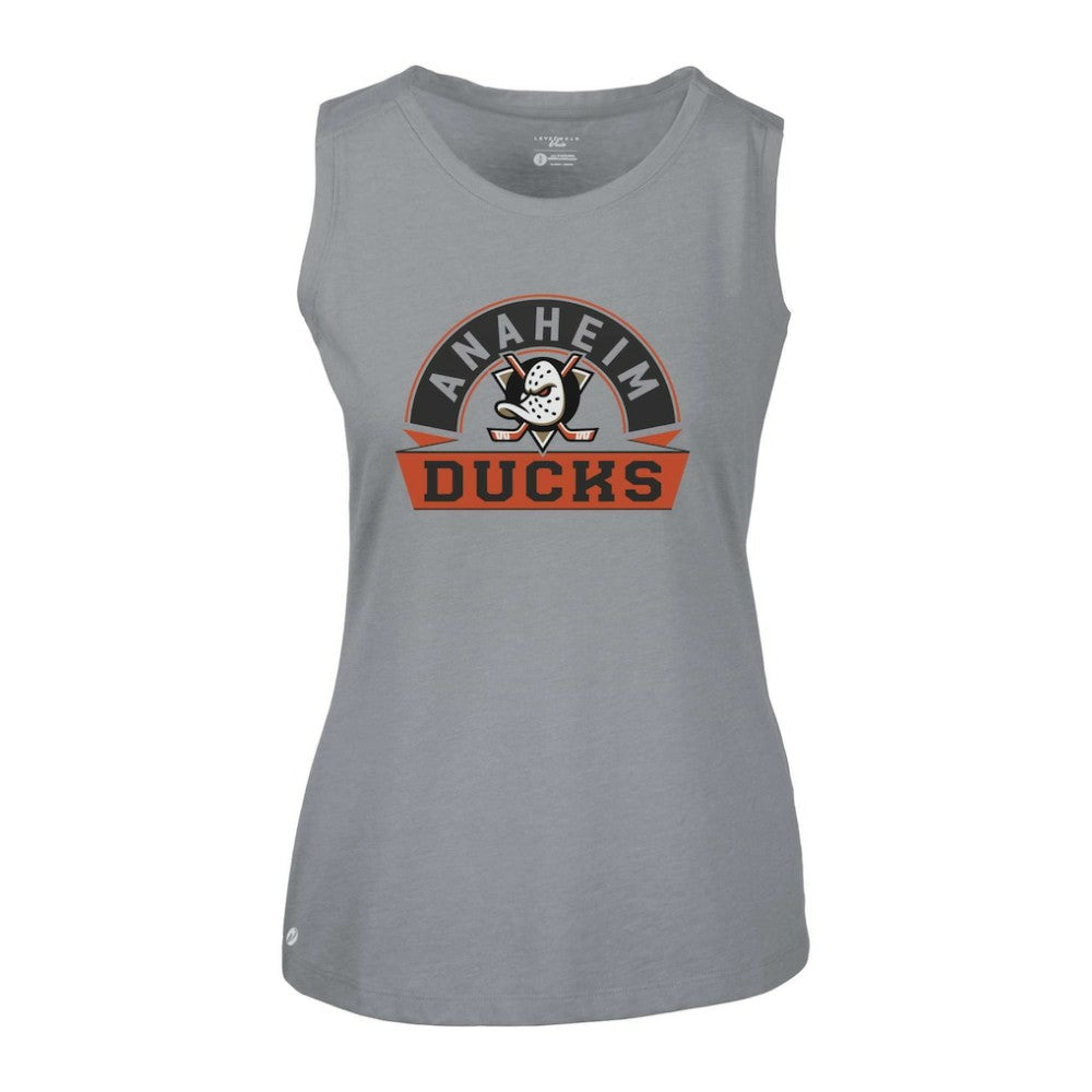 Anaheim Ducks - Levelwear Women's Macy Banner Arch Tank Top Gray