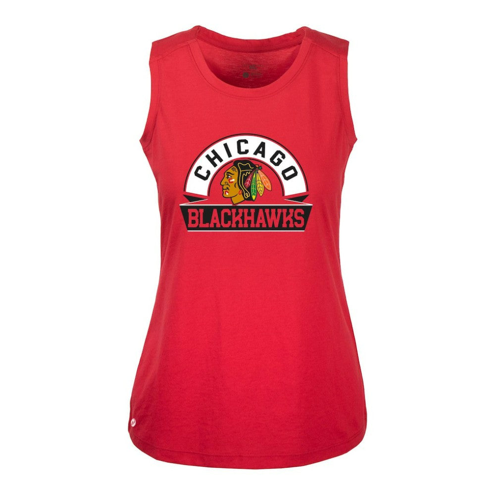 Chicago Blackhawks Levelwear Women's Macy Banner Arch Tank Top Red