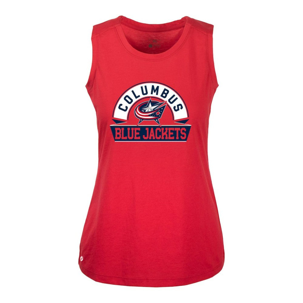 Columbus Blue Jackets - Levelwear Women's Macy Banner Arch Tank Top Red