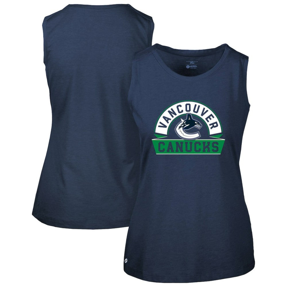Vancouver Canucks - Levelwear Women's Macy Banner Arch Tank Top Navy